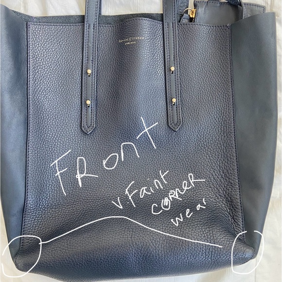 Aspinal of London - Essential Leather Tote Bag Navy Pebble - Pristine/Excellent - Picture 16 of 16